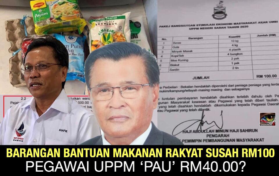 Netizen kecam: Barangan bantuan makanan rakyat susah RM100, Pegawai UPPM 'Pau' RM40?